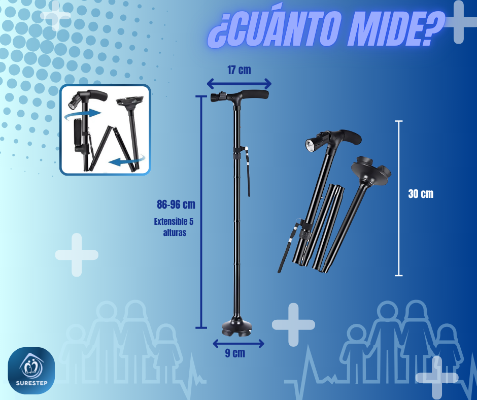 SureStep© Bastón plegable con luz LED