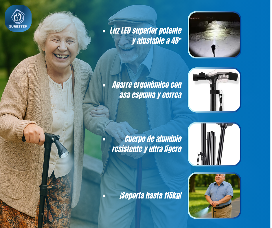 SureStep© Bastón plegable con luz LED