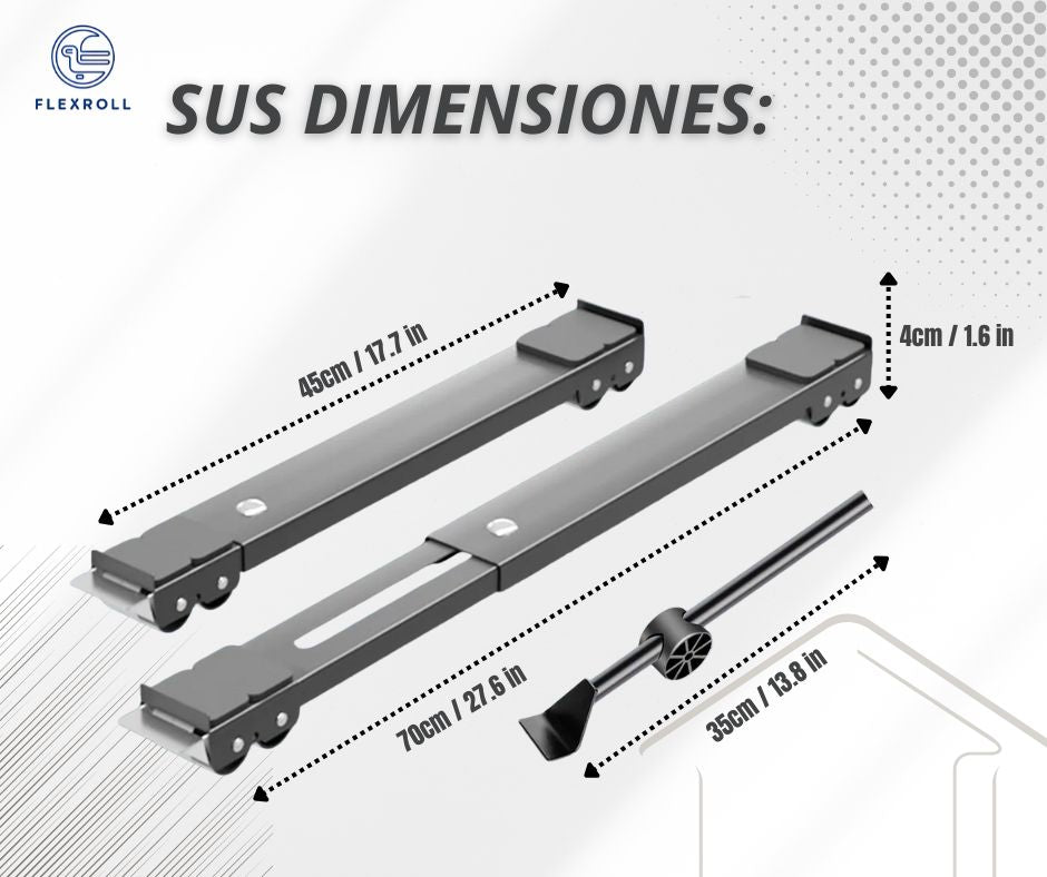 Bases-Soportes Ajustables con Ruedas para Muebles
