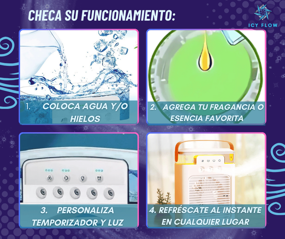 Ventilador portátil con humidifcador y enfriador