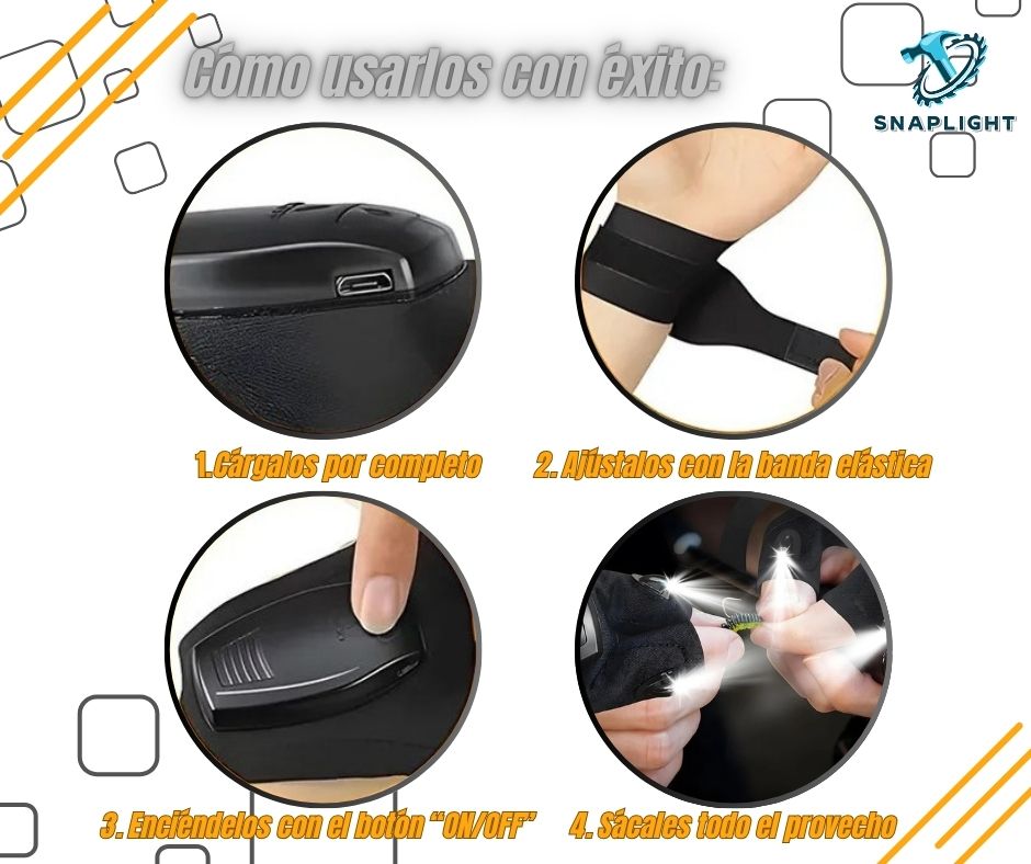 Guante de trabajo con luz LED 2X1
