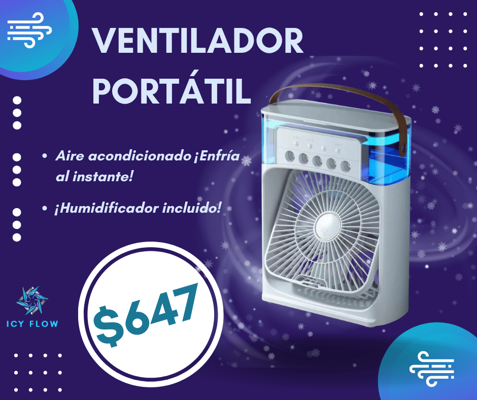 Ventilador portátil con humidifcador y enfriador
