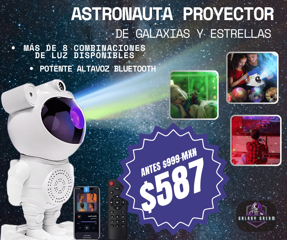 Astronauta proyector de galaxias (con altavoz bluetooth)