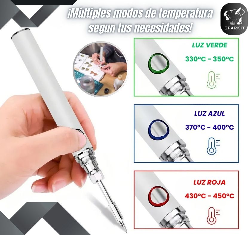 Kit Soldador Inalámbrico Recargable + Carrete de Estaño GRATIS
