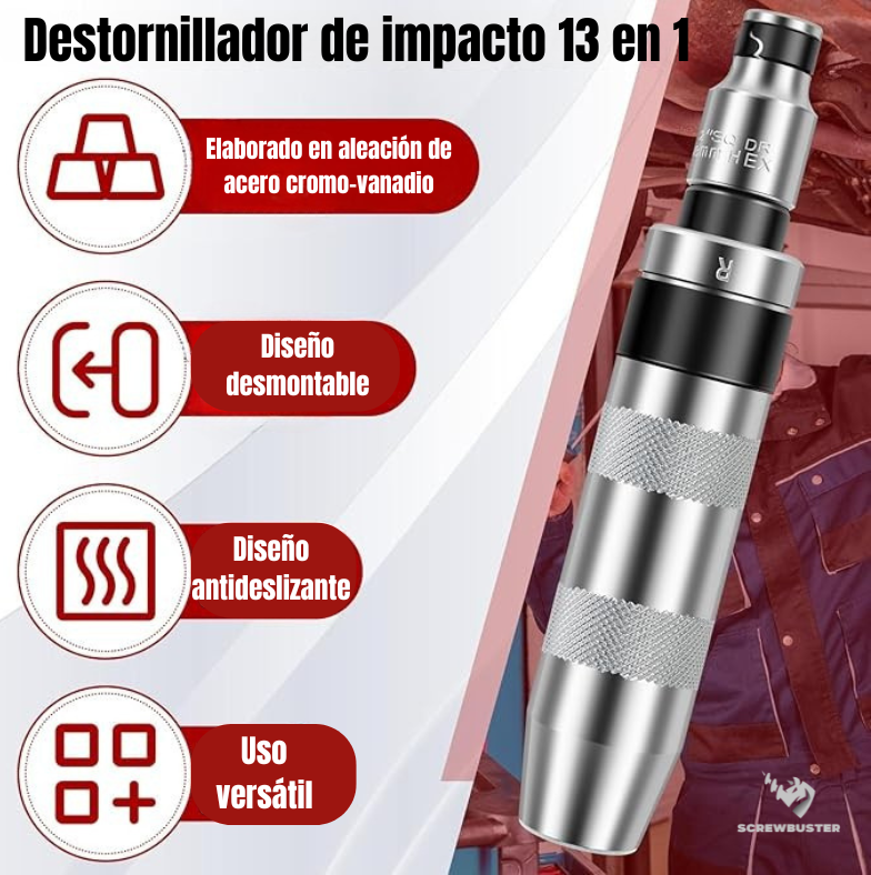 Set de Destornillador de Impacto (13 en 1)