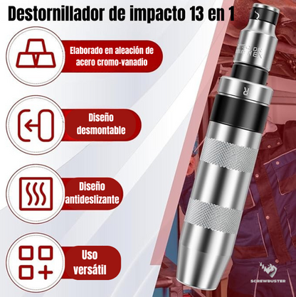Set de Destornillador de Impacto (13 en 1)
