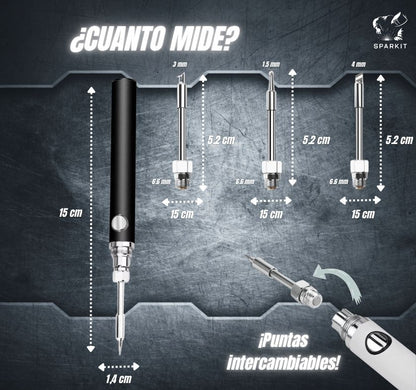Kit Soldador Inalámbrico Recargable + Carrete de Estaño GRATIS