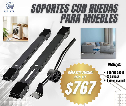 Bases-Soportes Ajustables con Ruedas para Muebles