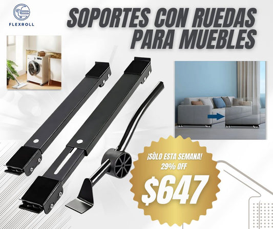 Bases-Soportes Ajustables con Ruedas para Muebles