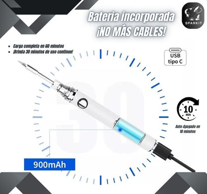 Kit Soldador Inalámbrico Recargable + Carrete de Estaño GRATIS