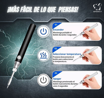 Kit Soldador Inalámbrico Recargable + Carrete de Estaño GRATIS