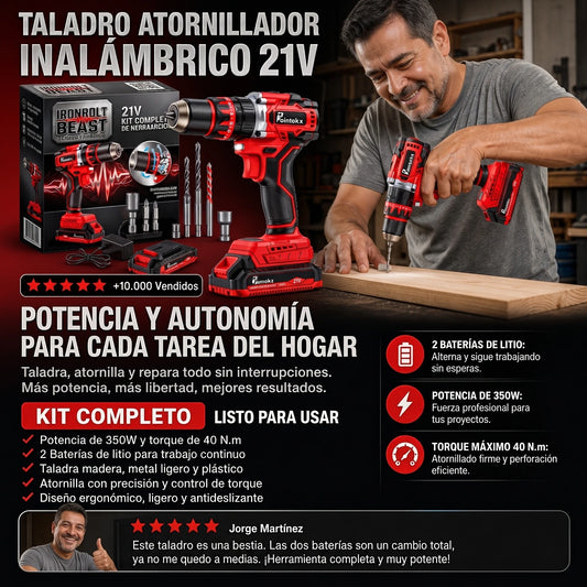 Kit Taladro de Impacto Inalámbrico (2 baterías)